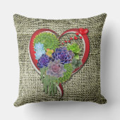 Coussin Décor Plante Succulent dans un coeur (Verso)