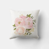 Coussin Décor rose de crèche de bébé de fleurs d'éléphant (Verso)