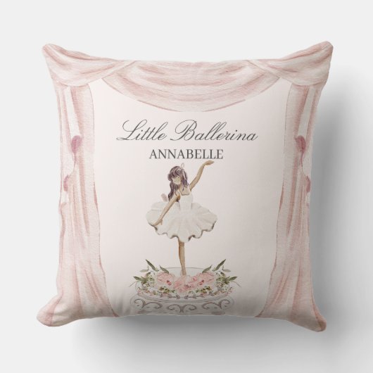 Coussin Décor rose Petite Ballerina pour fille (Recto)