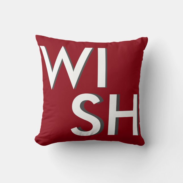 Coussin Décor Rouge & Blanc Souhait & Joie Noël (Recto)