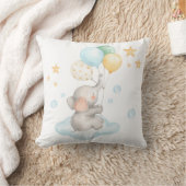 Coussin Décor Soft Pastel Elephant Baby Boy Nursery (Couverture)