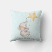 Coussin Décor Soft Pastel Elephant Baby Boy Nursery (Verso)