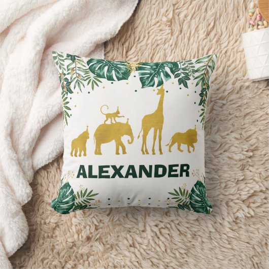 Coussin Décor tropical moderne de crèche de garçon (Couverture)