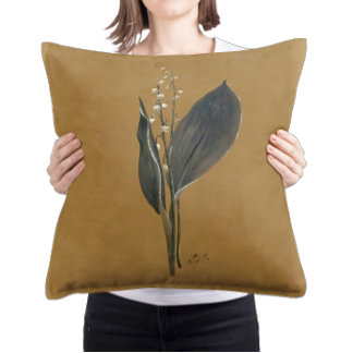 Coussin Décor vintage muguet de mai de style fermier terre