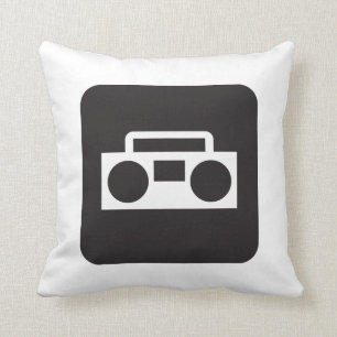 Coussin Décor vintage par radio de carreau des années 80