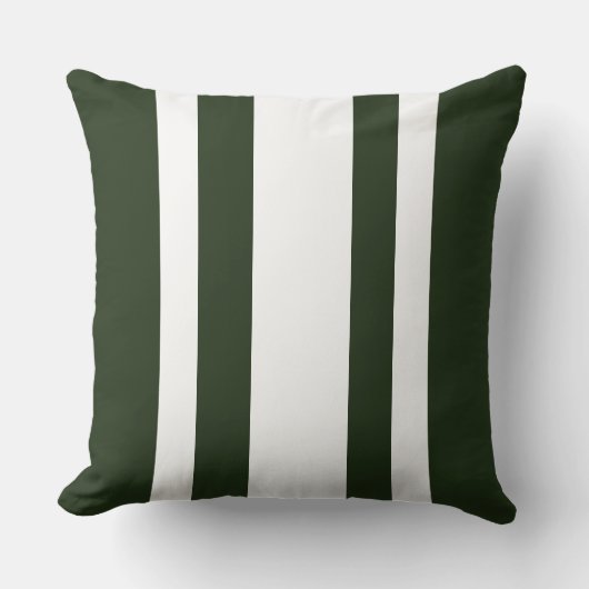 Coussin Décorateur à rayures vertes et blanches (Recto)
