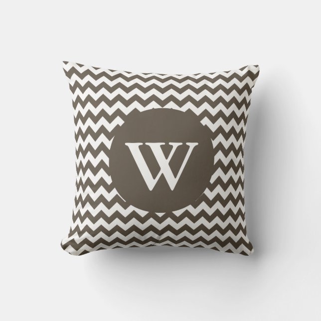Coussin décorateur Brown et blanc élégant (Recto)