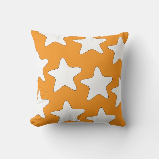 Coussin Décorateur d'étoiles Orange (Recto)