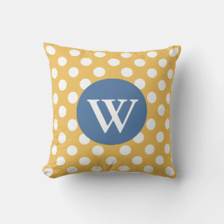 Coussin décorateur élégant Polka Jaune Doré