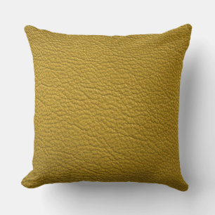 Coussin Décorateur en fausse peau de jaune