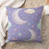Coussin décoratif 20"x20" Lune et Nuages Violets (Couverture)