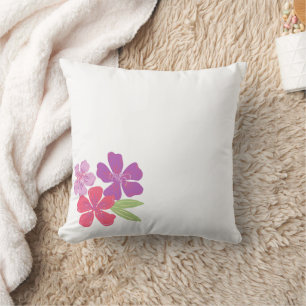 Coussin décoratif à accent floral – Fleurs roses e