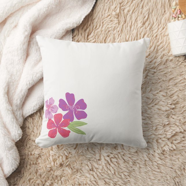 Coussin décoratif à accent floral – Fleurs roses e (Couverture)