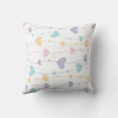 Coussin décoratif à cœurs pastel rêveurs (Verso)