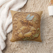Coussin décoratif à effet de sculpture sur bois (Couverture)