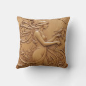 Coussin décoratif à effet de sculpture sur bois (Verso)