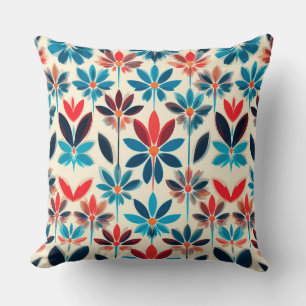Coussin décoratif à fleurs bleues pour décoration 