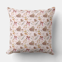 Coussin décoratif à fleurs vintage et cœurs en pap
