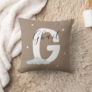 Coussin décoratif à monogramme personnalisé G init