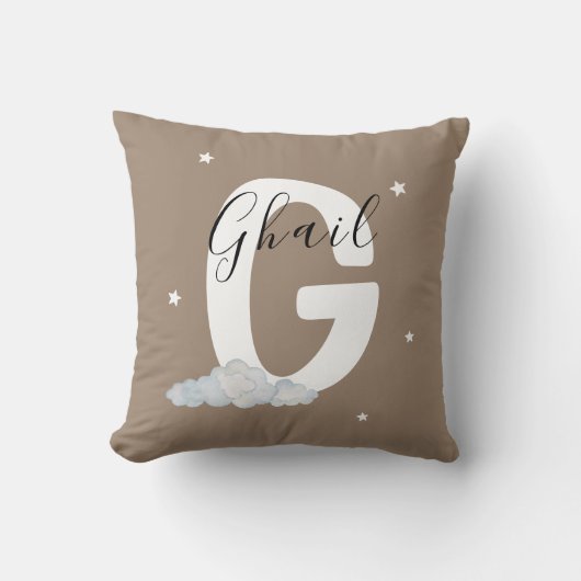 Coussin décoratif à monogramme personnalisé G init (Recto)