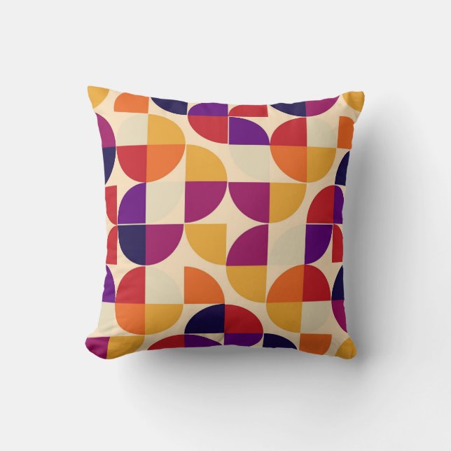 Coussin Décoratif à Motif Abstrait Rétro pour Chau (Recto)