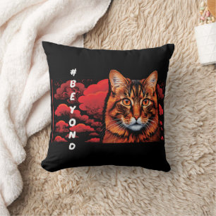 Coussin décoratif à motif de chat mignon pour les