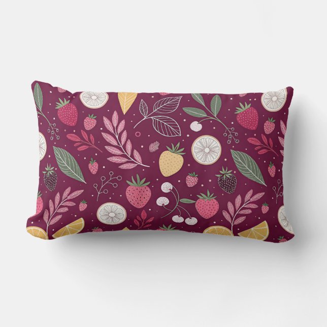 Coussin décoratif à motif de fruits – Botanique pr (Recto)