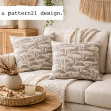 coussin décoratif à motif d'histoire de champignon