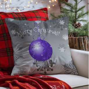 Coussin décoratif à motif d'ornement de Noël fanta