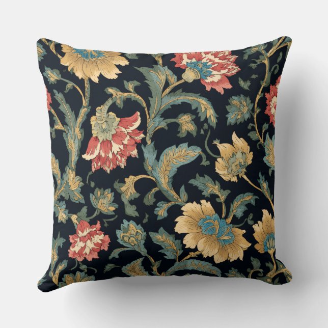 Coussin décoratif à motif floral (Verso)