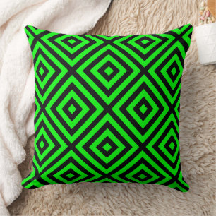 Coussin décoratif à motif vert néon