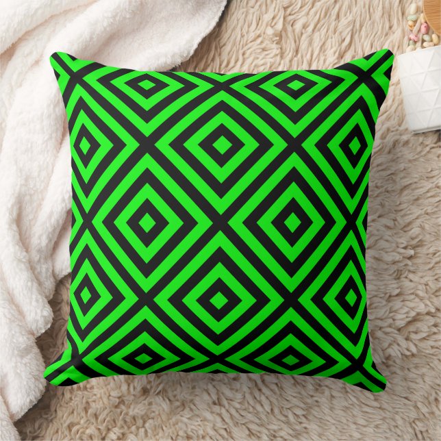 Coussin décoratif à motif vert néon (Couverture)