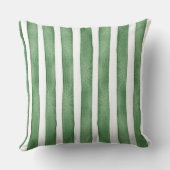 Coussin décoratif à rayure verte, aquarelle (Verso)