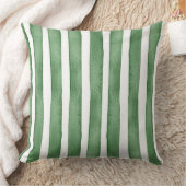 Coussin décoratif à rayure verte, aquarelle (Couverture)