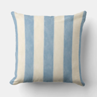 Coussin décoratif à rayures bleues