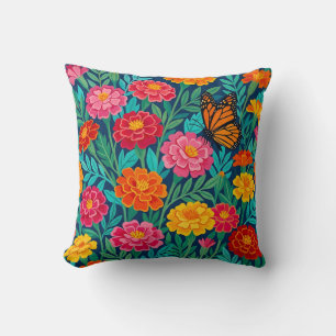 Coussin décoratif abstrait gouache marigolds papil