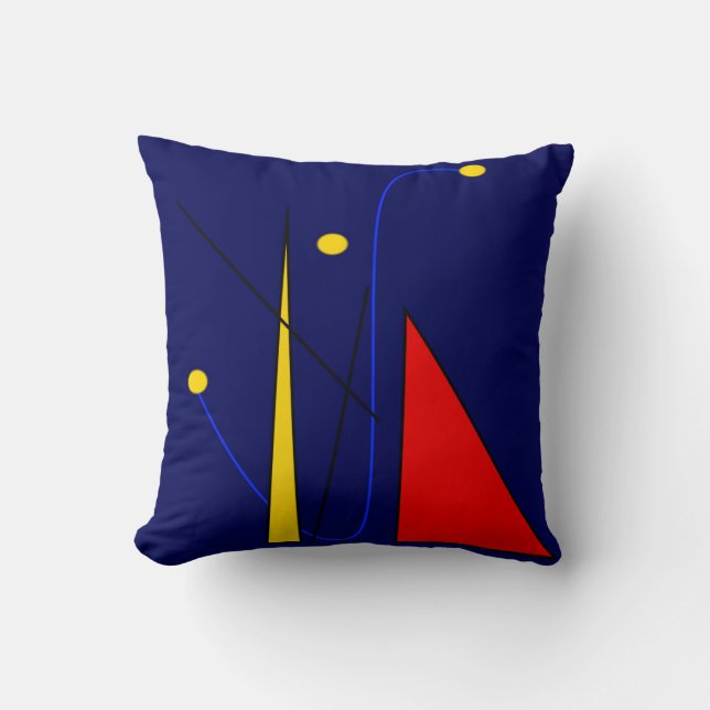 Coussin décoratif Abstrait inspiré par Miro (Recto)