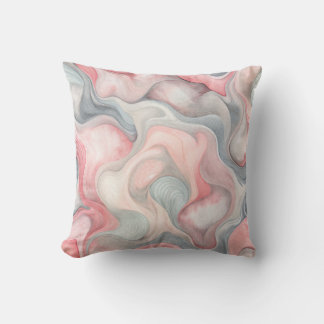 « Coussin décoratif abstrait rose et gris »,Élevez