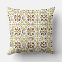 Coussin décoratif Alhambra orange moutarde