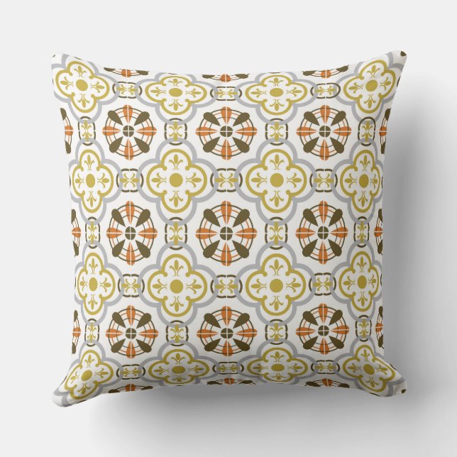 Coussin décoratif Alhambra orange moutarde (Verso)