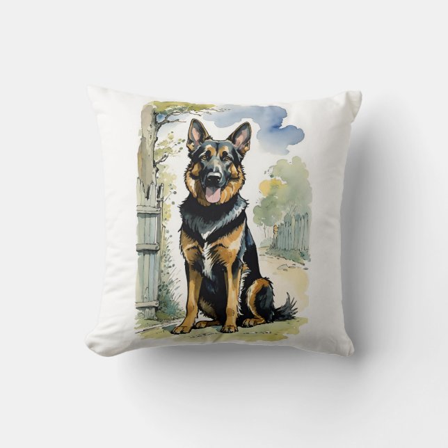 Coussin décoratif allemand berger chien (Recto)