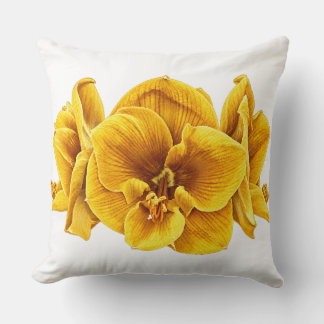 Coussin décoratif Amaryllis Jaune Soleil Rétro