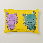 Coussin Décoratif Amis Monstres Mignons (Dos)