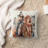 Coussin décoratif Amour à l'aquarelle à Paris (Couverture)