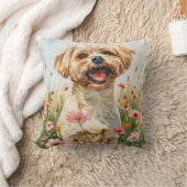 Coussin décoratif aquarelle Maltais (Couverture)