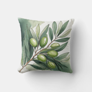 Coussin décoratif   Aquarelle Olive Branch III