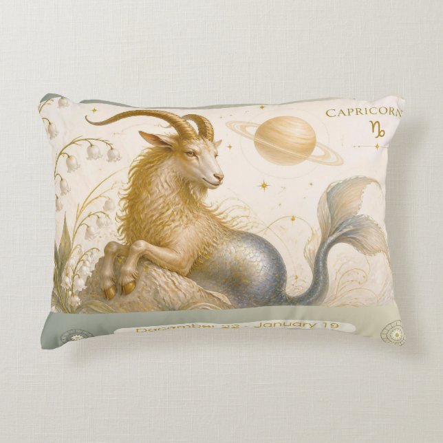 Coussin décoratif Art Nouveau Capricorne (Devant)