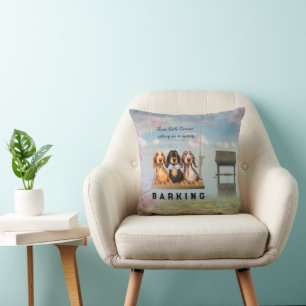 Coussin décoratif aux Dachshunds aux longs poils b