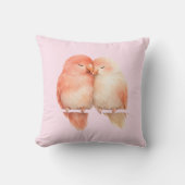 Coussin décoratif aux oiseaux amoureux aquarelle p (Recto)