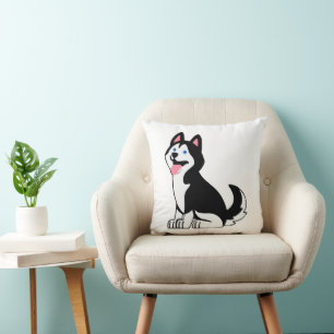 Coussin décoratif avec chiot Husky mignon